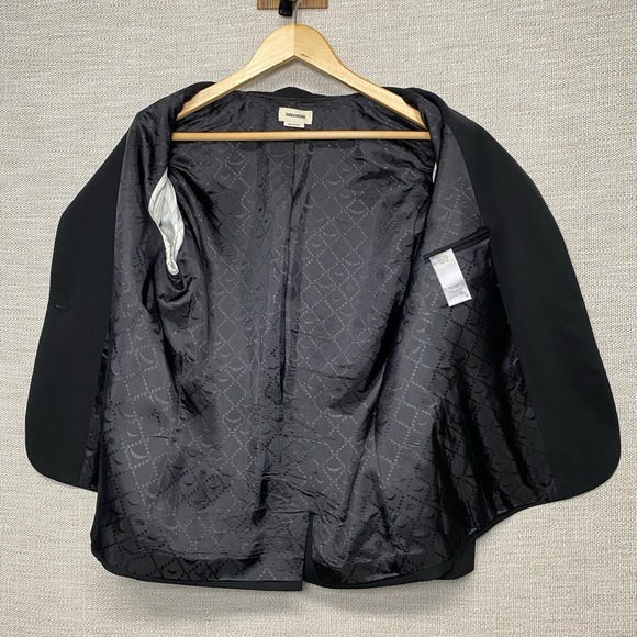 Zadig Voltaire Blazer 42 Womens 1B 1V Vedy Skull Shiny Strass Wool Peak Lapel - Picture 3 of 6